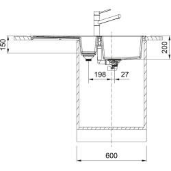 Franke Sirius 2 S2D 651 en plastique noir 1,5 évier à une cuve et demie avec égouttoir en surface 100x50 143.0634.554