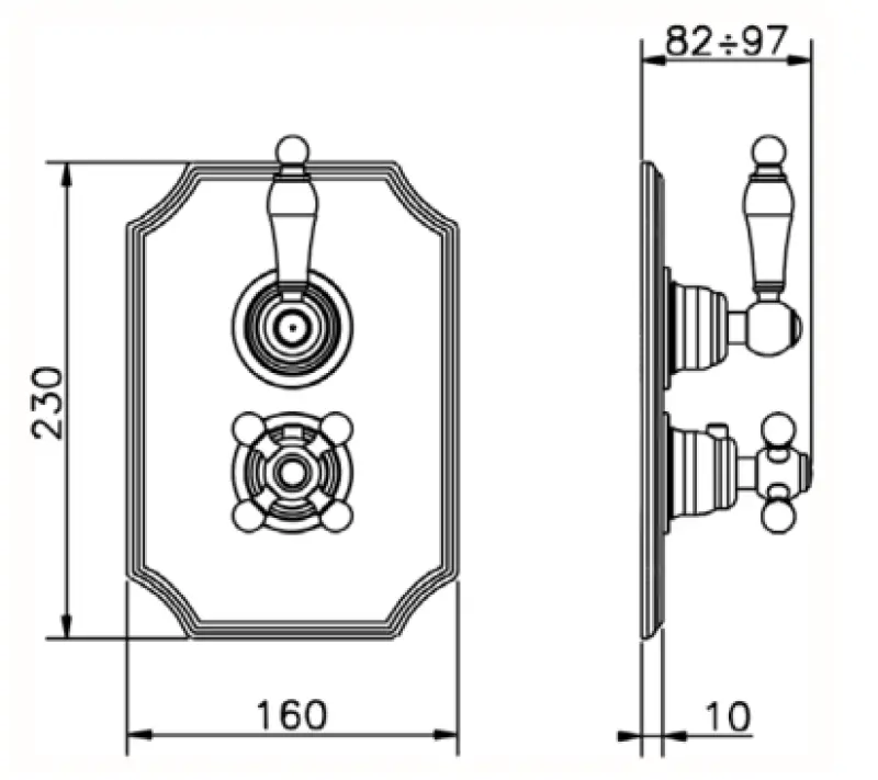 PB Classic Thermostat encastré nostalgique avec inverseur chromé 120895383939