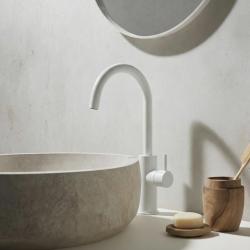 Robinet de lavabo Waterevolution Flow, modèle haut, blanc mat T1121FUBR