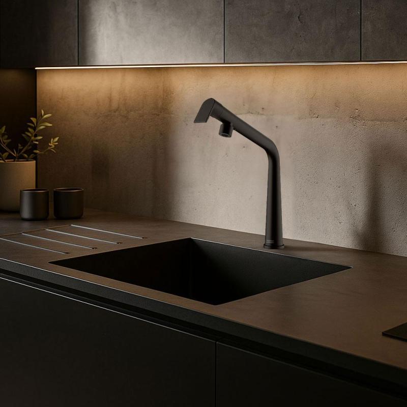 Franke Icon Robinet de cuisine noir mat avec bec pivotant 115.0625.187