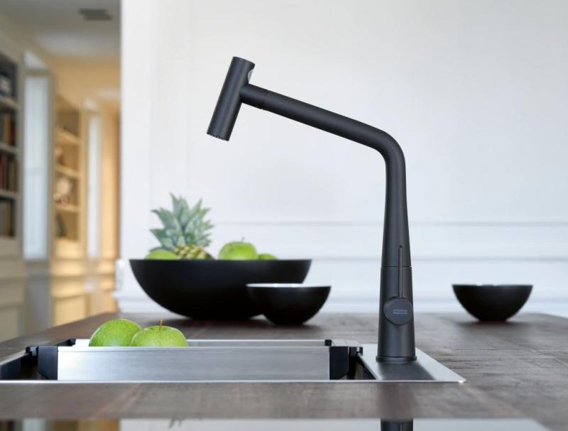 Franke Icon Robinet de cuisine noir mat avec bec extractible 115.0625.190