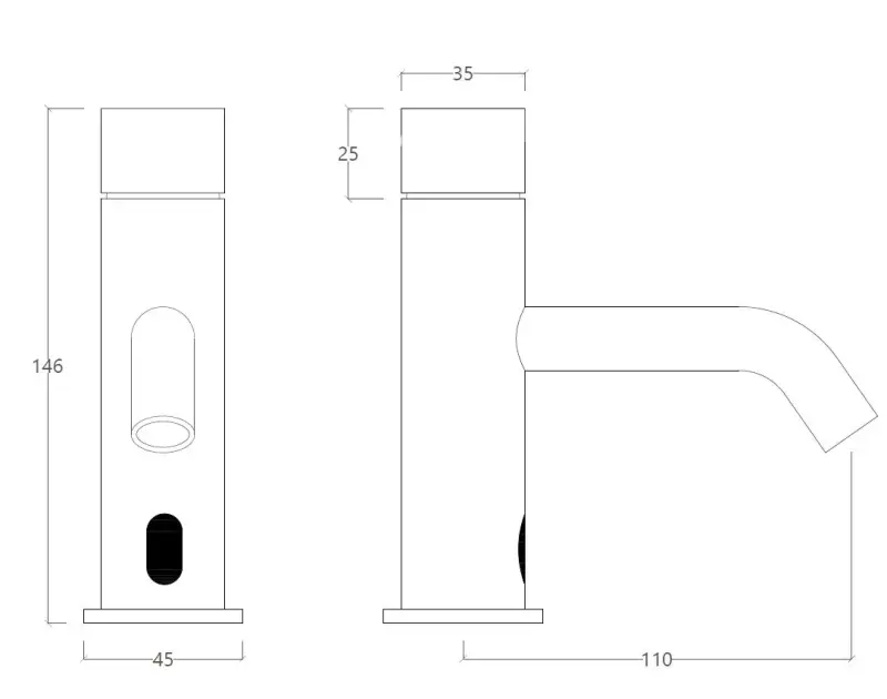 Waterevolution Flow robinet électronique pour lavabo infrarouge à piles chrome T110EB01