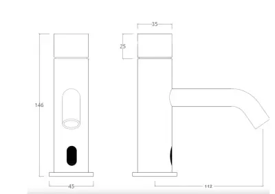 Waterevolution Flow robinet électronique pour lavabo infrarouge à piles en laiton brossé T110ELE