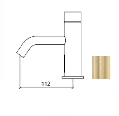 Robinet électronique pour lavabo Waterevolution Flow infrarouge 230 volts PVD White Gold T110EEWGE