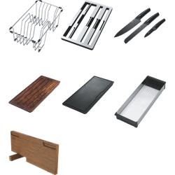Franke Box Center BWX220-54-27 évier en inox gauche avec planche à découper, set de couteaux et panier 86x51cm 127.0572.261