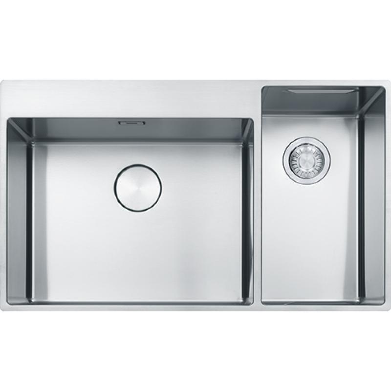 Franke Box Center BWX220-54-27 évier en inox gauche avec planche à découper, set de couteaux et panier 86x51cm 127.0572.261
