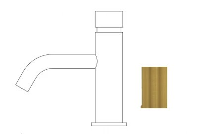 Waterevolution Flow Robinet de lavabo à fermeture automatique en laiton brossé T110TPLE
