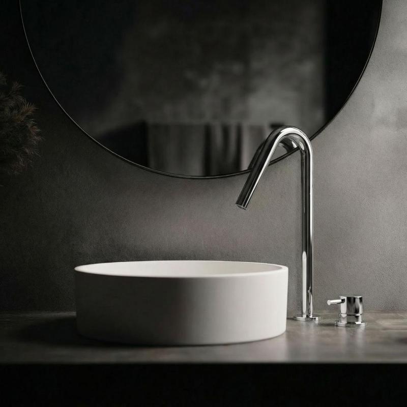 Waterevolution Flow robinet de lavabo 2 trous chromé avec bec haut V 227mm T1122V01