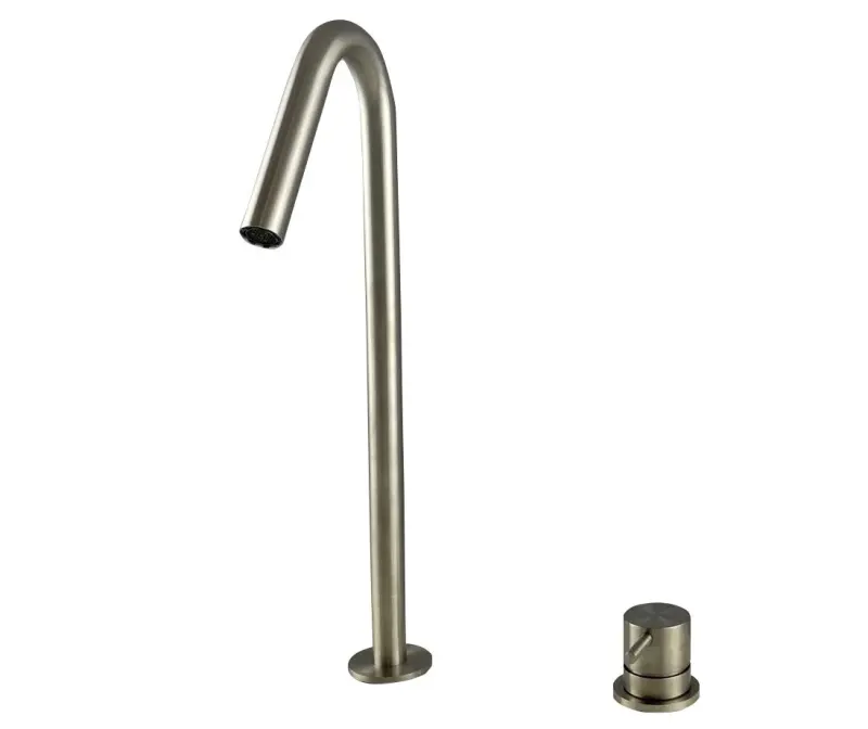 Waterevolution Flow Robinet de lavabo 2 trous en inox avec bec haut V 227mm T1122VIE