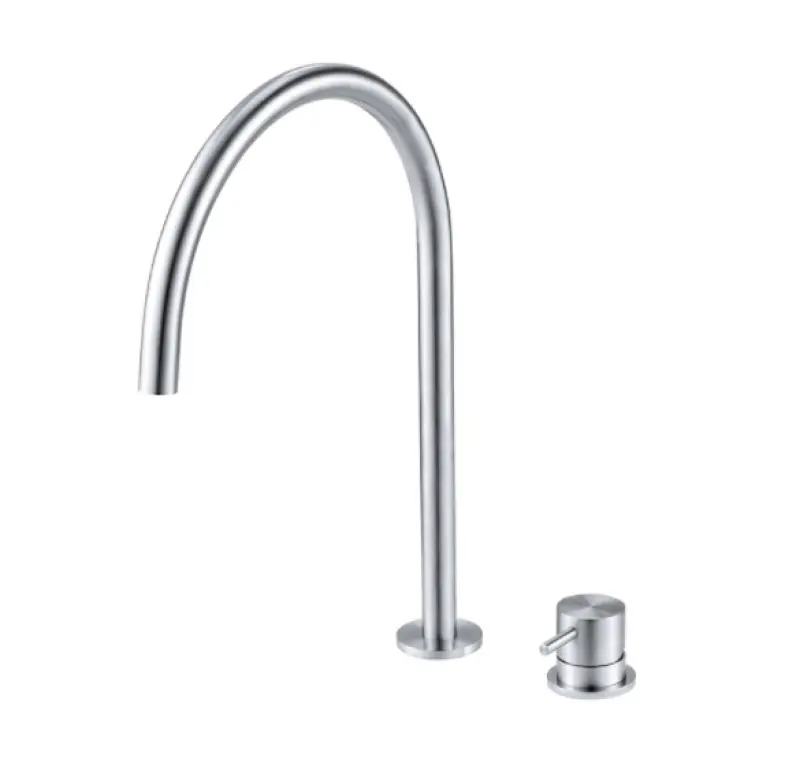 Waterevolution Flow Robinet de lavabo 2 trous entièrement en inox avec bec bas U 113mm T1121UIE