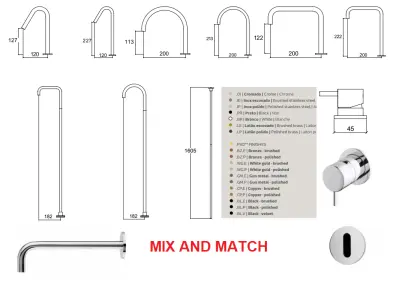Waterevolution Flow Robinet de lavabo 2 trous blanc avec bec bas 113 mm T1121UBR