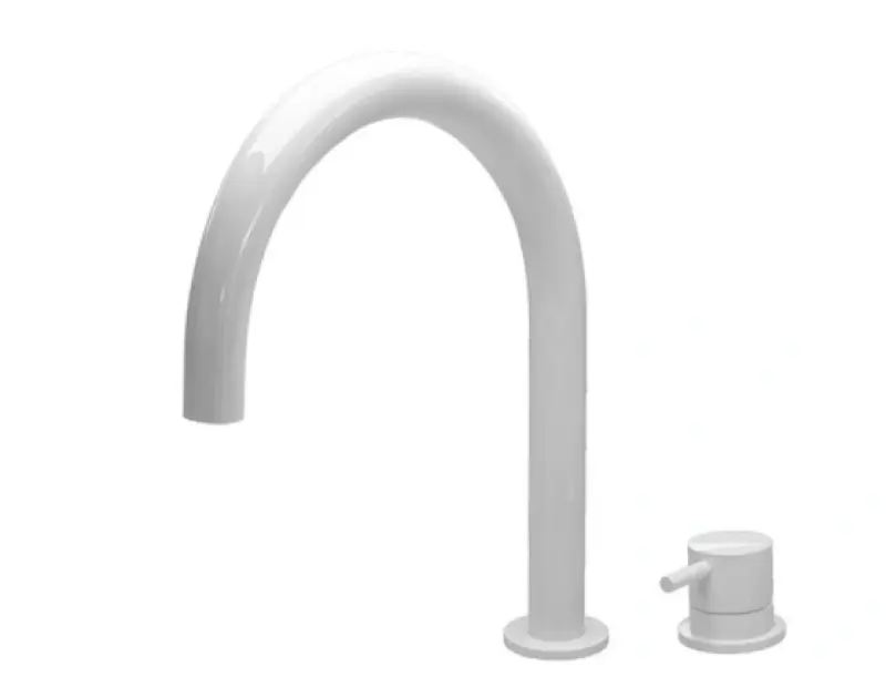 Waterevolution Flow Robinet de lavabo 2 trous blanc avec bec bas 113 mm T1121UBR