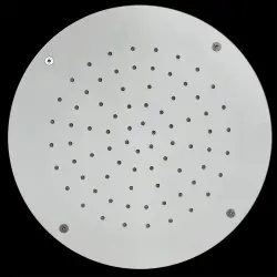 SB Rubinetterie Douche de plafond effet pluie blanc mat corian solid surface encastré rond 25 cm 1208954085