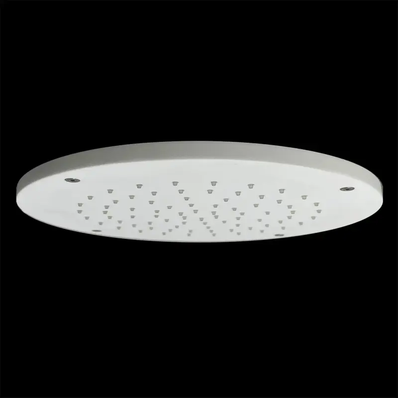 SB Rubinetterie Douche de plafond effet pluie blanc mat corian solid surface encastré rond 25 cm 1208954085