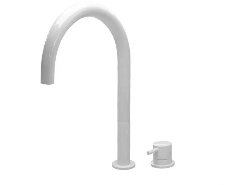 Waterevolution Flow Robinet de lavabo 2 trous blanc avec bec haut 200 mm T1122UBR