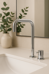 Waterevolution Flow Robinet de lavabo 2 trous bec haut 222 chromé T122H01