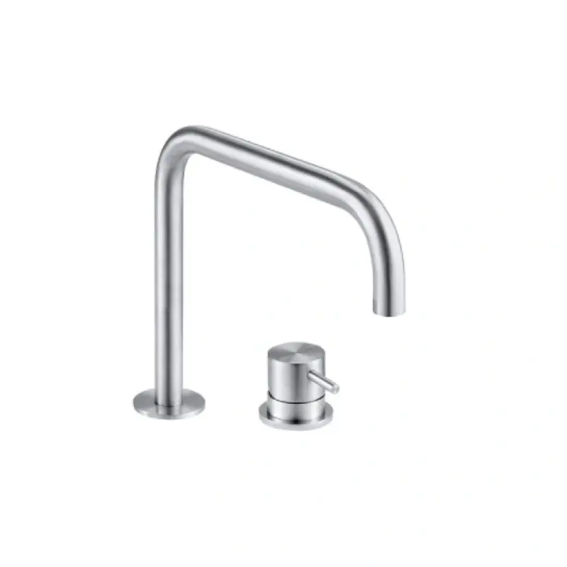 Waterevolution Flow Robinet de lavabo 2 trous bec haut 222 inox T122HIE