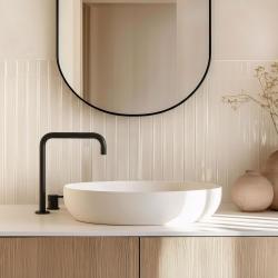 Waterevolution Flow Robinet de lavabo 2 trous bec haut 222 noir mat T122HPR