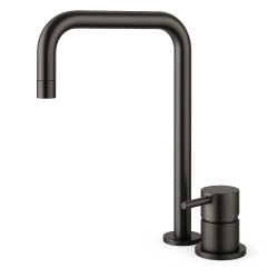 Waterevolution Flow Robinet de lavabo 2 trous bec haut 222 PVD Gun Métal T122HGME