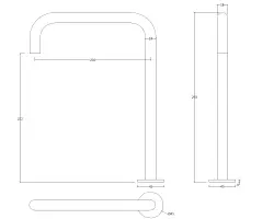 Waterevolution Flow Robinet de lavabo 2 trous bec haut 222 PVD Cuivre brossé T122HCPE