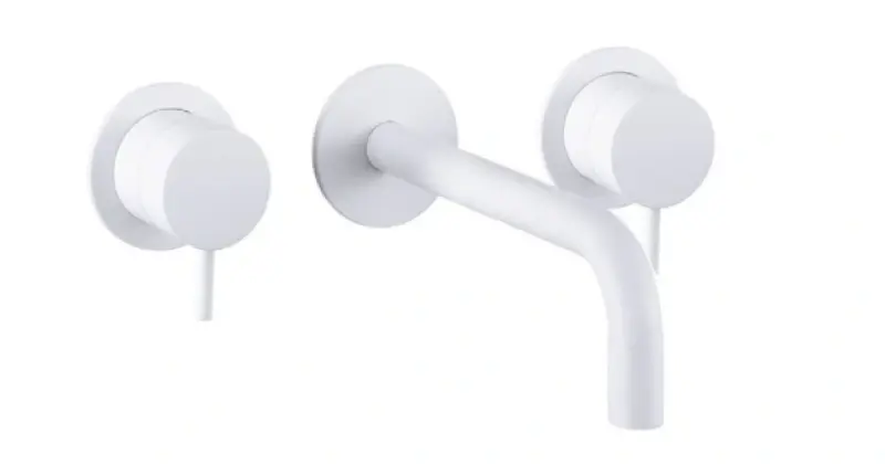 Waterevolution Flow Mitigeur lavabo encastré 3 trous blanc mat avec bec 10 cm T1163FBR-10