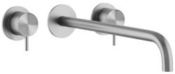Waterevolution Flow Robinet de lavabo encastrable 3 trous Acier inoxydable avec bec 21cm T1163FIE-21