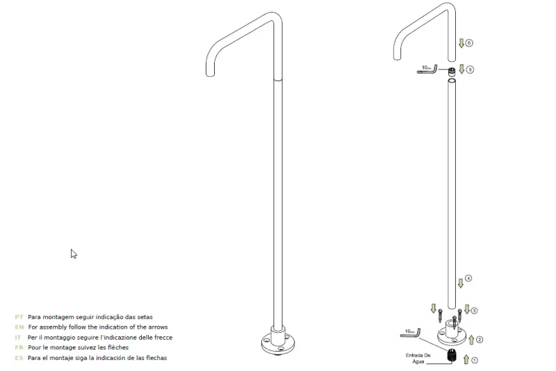 Waterevolution Flow Robinet de lavabo indépendant Bec verseur Entièrement en acier inoxydable T1.676.IE
