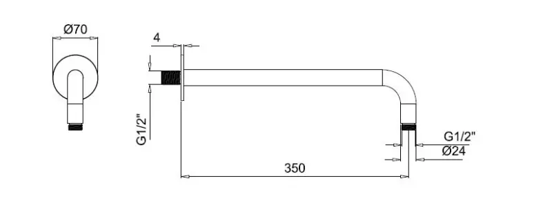 SB Set de douche rond noir mat complet corps encastrable