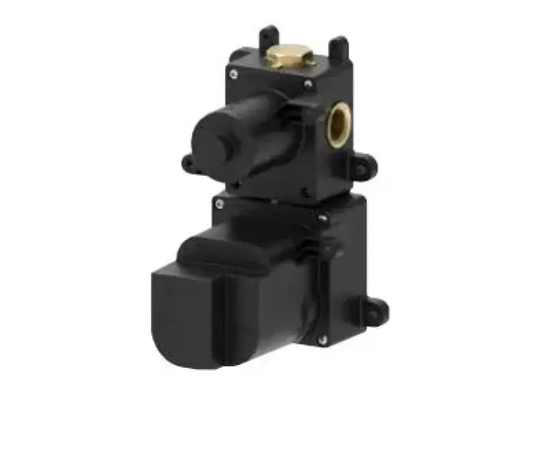 SB Set de douche rond noir mat complet corps encastrable