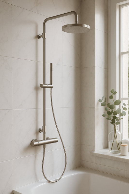 Waterevolution Flow Set thrmostatique de douche à effet de pluie Acier inoxydable T141TIE