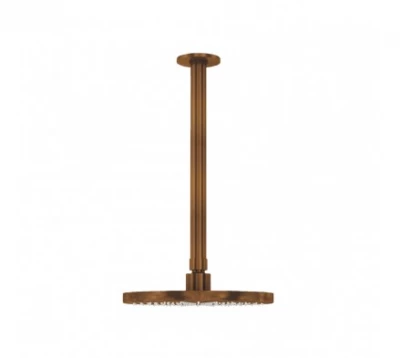Waterevolution Flow douche de tête 250 mm avec raccordement au plafond en cuivre brossé T164225CPE