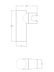 Waterevolution Flow support de douchette réglable laiton brossé T1623LE