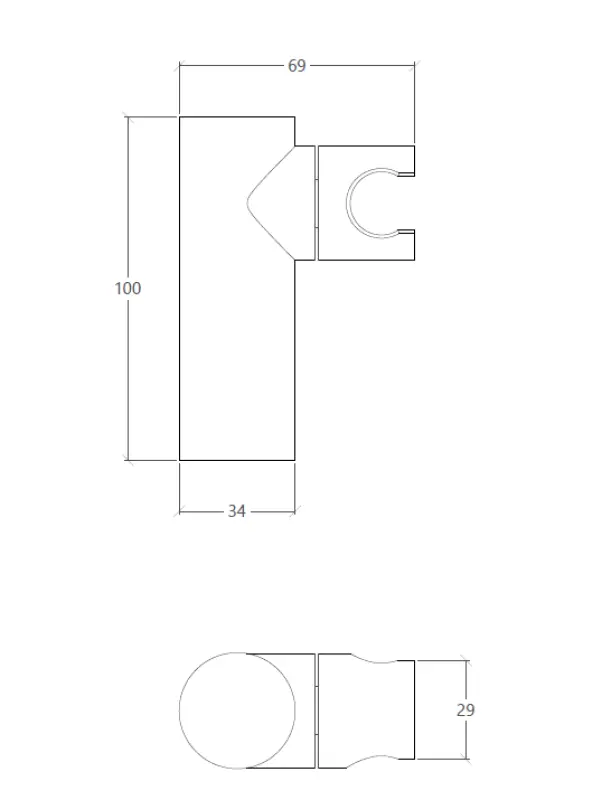 Waterevolution Flow support de douchette réglable laiton brossé T1623LE