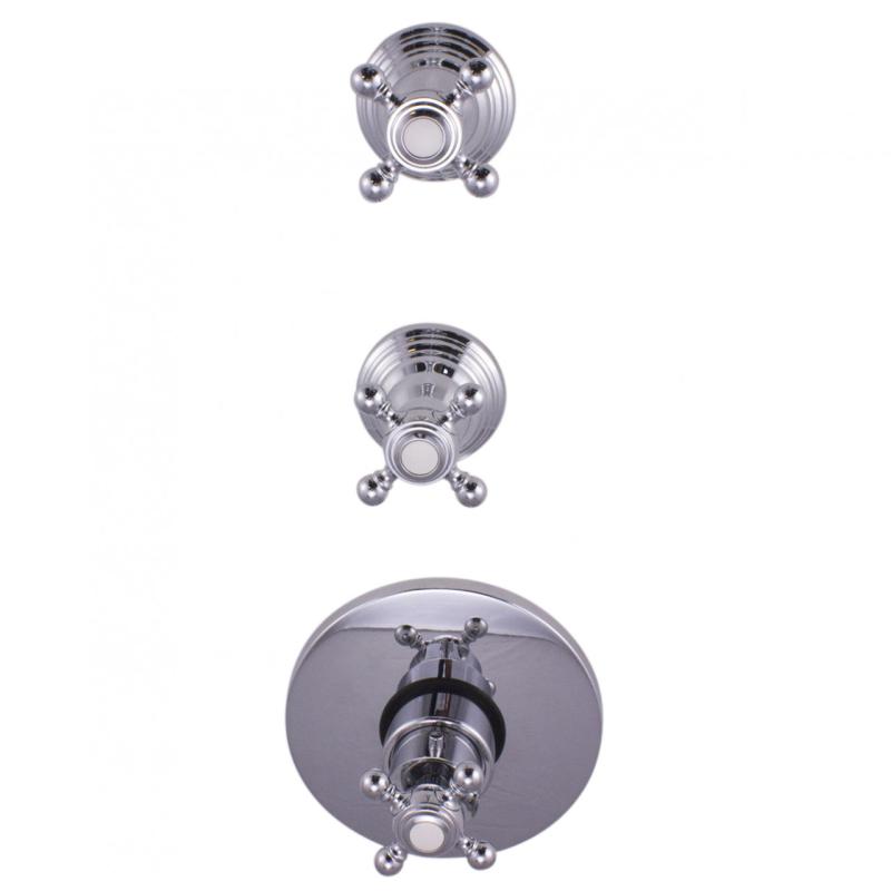 PB Classic thermostat de douche encastré nostalgique avec 2 robinets d'arrêt chromés