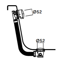 Waterevolution trop-plein de baignoire avec combinaison de remplissage Cuivre PVD B1ENCHCPE
