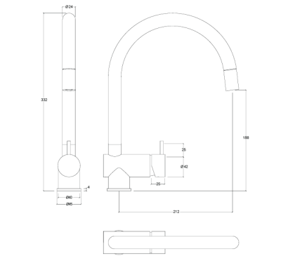 Mitigeur de cuisine Waterrevolution Flow PVD cuivre brossé avec bec extractible T155CPE