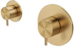 Thermostat de douche encastré Waterevolution Flow avec 1 robinet d'arrêt en laiton brossé
