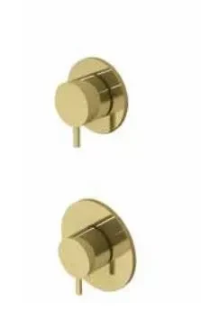 Thermostat de douche encastré Waterevolution Flow avec 1 robinet d'arrêt en laiton brossé