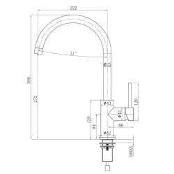 Lorreine Mersey Robinet de cuisine blanc avec bec pivotant blanc mat 1208954607
