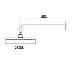 Waterevolution Flow Douche de tête 250mm avec raccord mural Or Clair