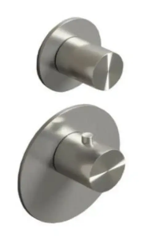 SB 316 AESTHETICS Mitigeur thermostatique rond encastré avec 1 sortie / robinet d'arrêt PVD cuivre satiné 1208954894