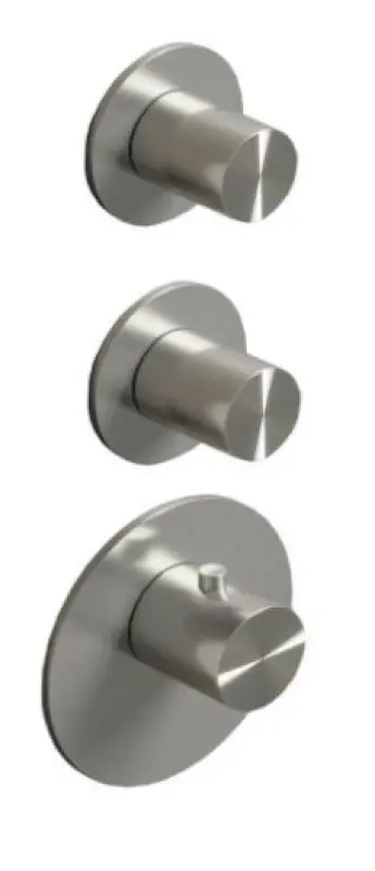 SB 316 AESTHETICS Mitigeur thermostatique encastré rond avec 2 sorties / 2 robinets d'arrêt entièrement en inox 1208954919