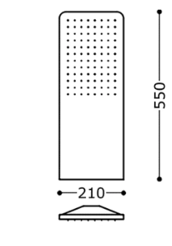 Douche principale Tres Murale 21x55 cm Angles Ronds Mat Blanc 29990307BM