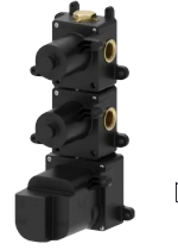 SB 316 AESTHETICS Mitigeur thermostatique rond encastré avec 4 sorties/ 2 inverseurs PVD Or brossé 1208954958