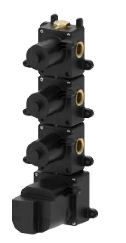 SB 316 AESTHETICS Mitigeur thermostatique encastré rond avec 3 sorties / 3x robinets d'arrêt Cuivre PVD brossé 1208954965