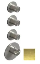 SB 316 AESTHETICS Mitigeur thermostatique encastré rond avec 3 sorties/ 3x robinets d'arrêt PVD Or brossé 1208954966
