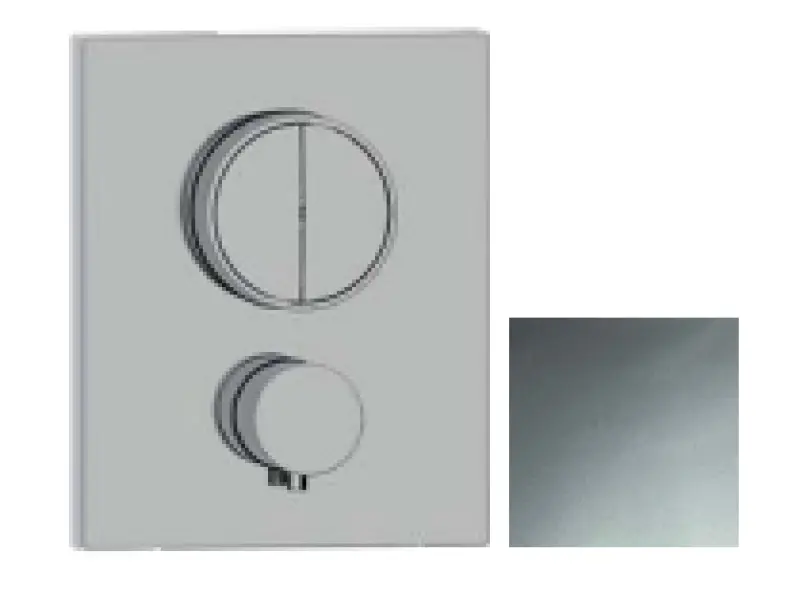 SB Push Mitigeur thermostatique encastré carré avec inverseur à bouton-poussoir et régulateur de débit Chromé 1208955122