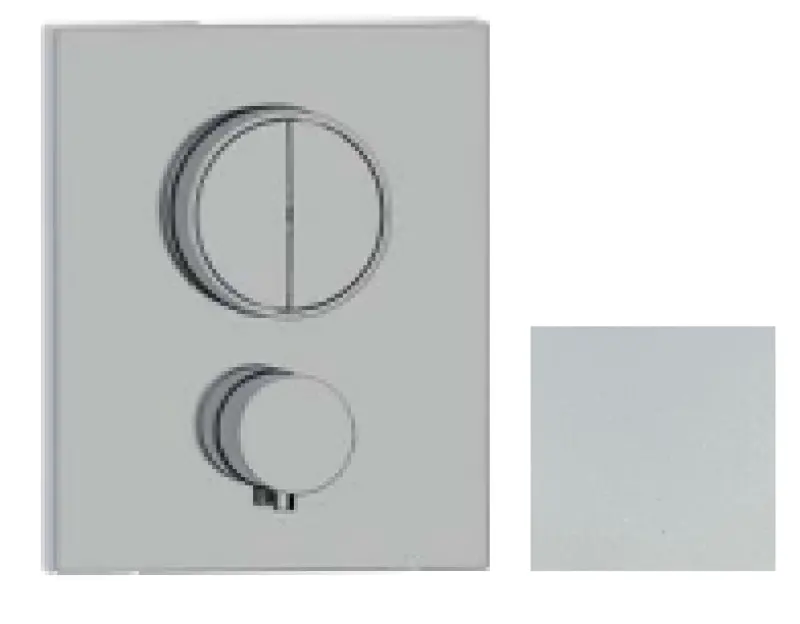 SB Push Square mitigeur thermostatique encastré avec inverseur à bouton-poussoir et régulateur de débit Blanc mat 1208955127