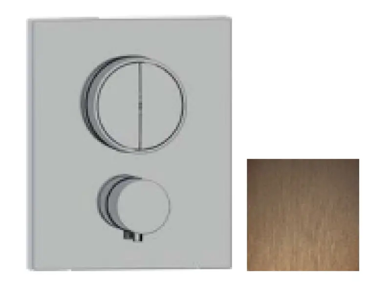 SB Push Square mitigeur thermostatique encastré avec inverseur à bouton poussoir et régulateur de débit Cuivre PVD 1208955128