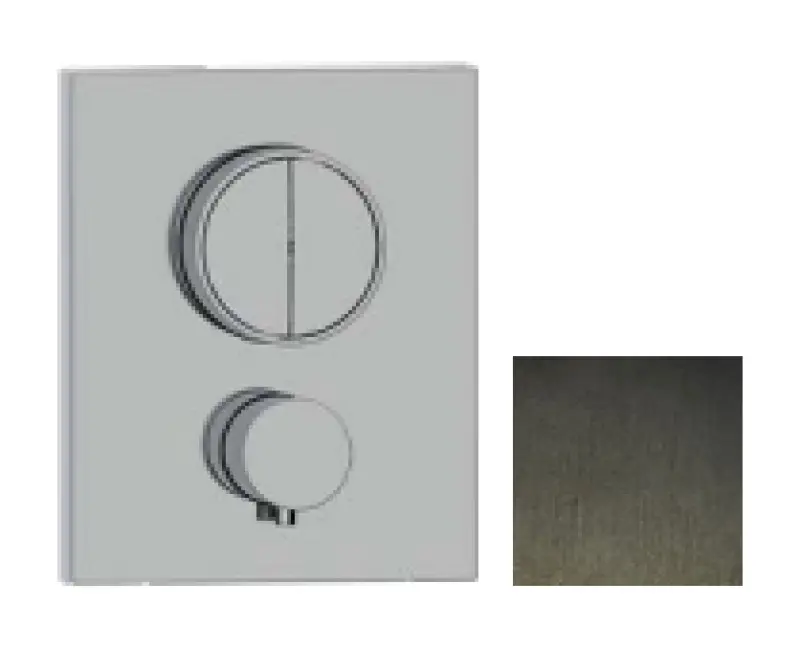 SB Push Square mitigeur thermostatique encastré avec inverseur à bouton-poussoir et régulateur de débit Gun metal PVD 1208955131